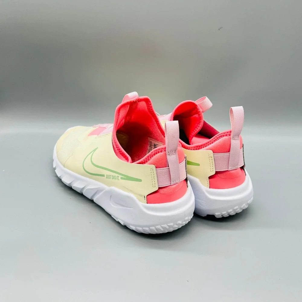 Nike Flex Plus 2 Girls 7Y Ivory Pink Crimson Slip On Running Shoes School
